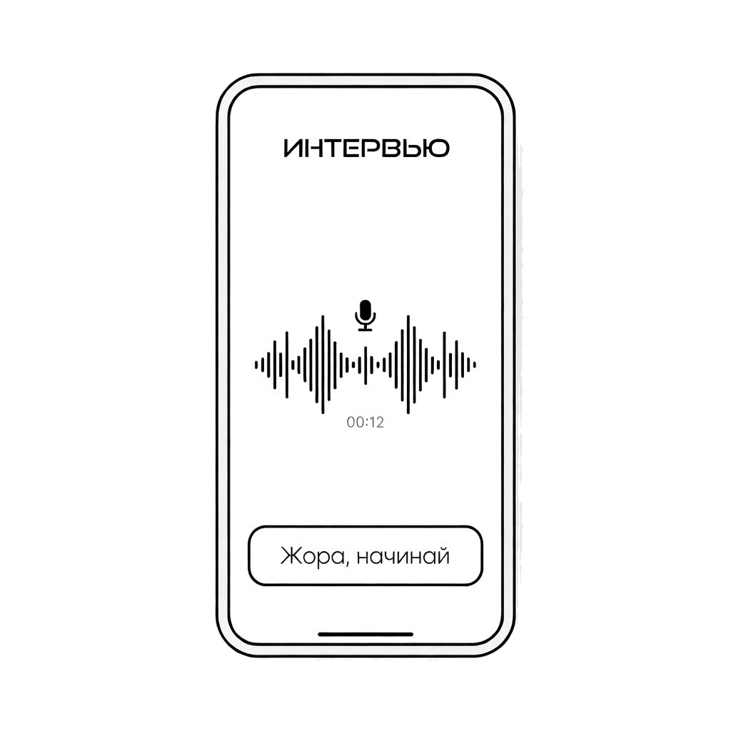 Интерфейс Жоры для голосового интервью и быстрого создания статьи